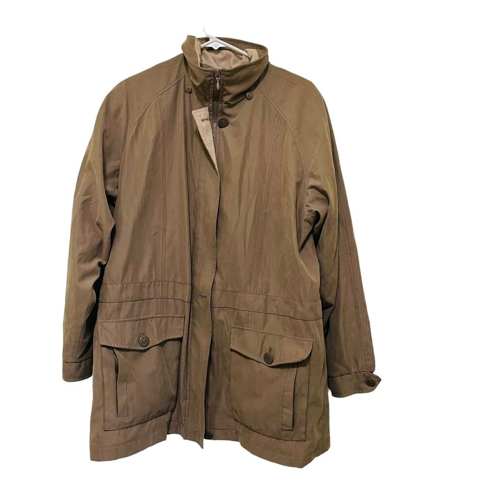 Vintage American Bazaar II Mens Khaki Jacket‎ Size L Cotton Blend